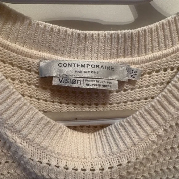 Simons Cream Knit Ruffle-Sleeve Tank Top - Picture 2 of 3